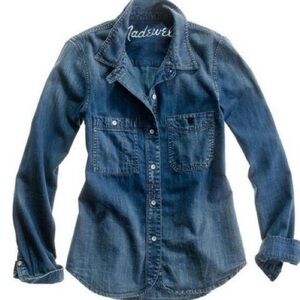 madewell denim boy shirt in campground